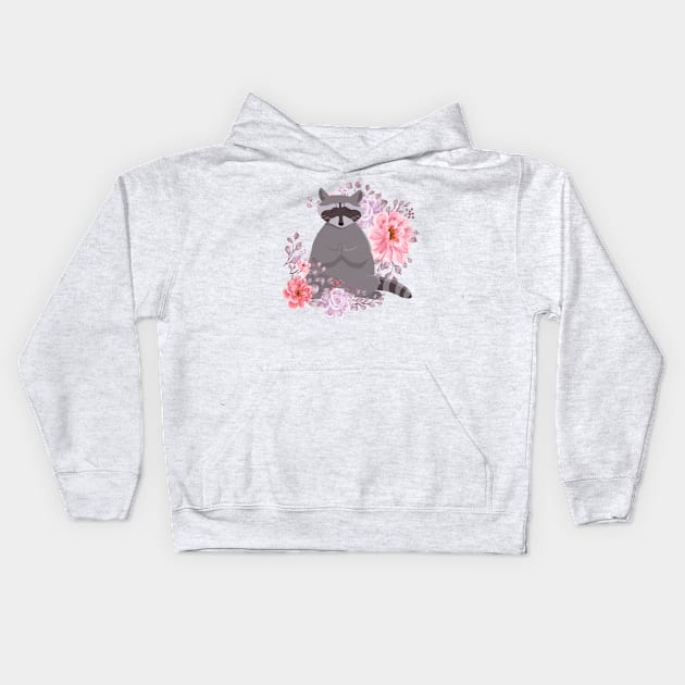 Zen Raccoon Kids Hoodie by Milibella